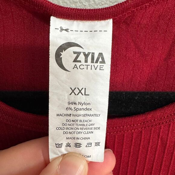 Zyia parallel ribbed tank dark cranberry red size XXL - Picture 4 of 5